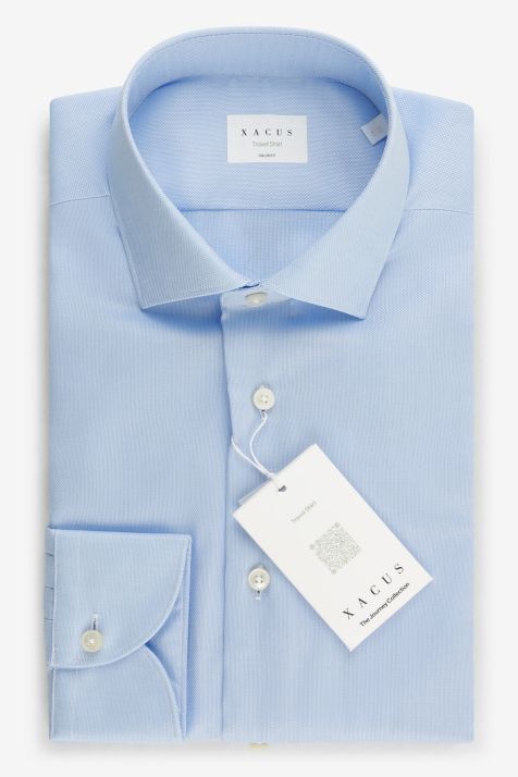 Men's Shirt Xacus Regular Not Iron Plain 100% cotton collar French Long sleeve