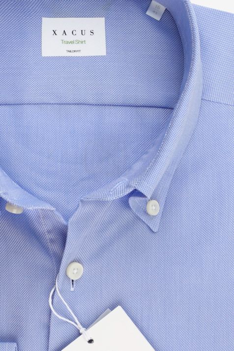 Hemd Herren Xacus Regular Bügelfreie Einfarbig 100% Baumwolle kragen Button-Down Lange Ärmel