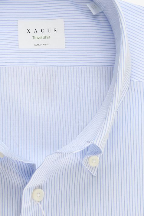 Hemd Herren Xacus Classic Bügelfreie Streifen 100% Baumwolle kragen Französisch Lange Ärmel