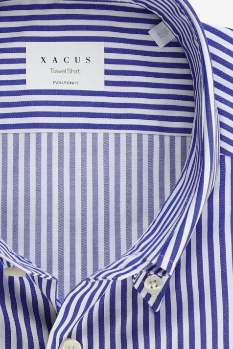 Men's Shirt Xacus Classic Not Iron Stripe 100% cotton collar Button down Long sleeve