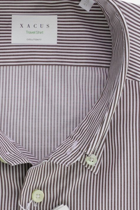 Chemise Homme Xacus Classic Sans Repassage Rayures 100% coton col Boutonné Manche longue