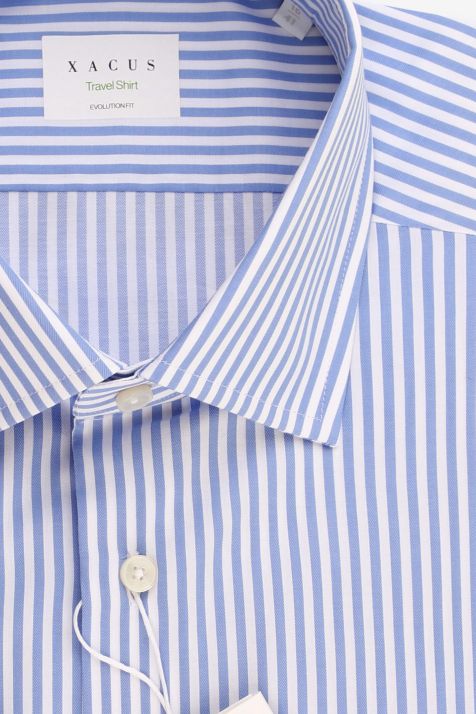 Men's Shirt Xacus Classic Not Iron Stripe 100% cotton collar French Long sleeve