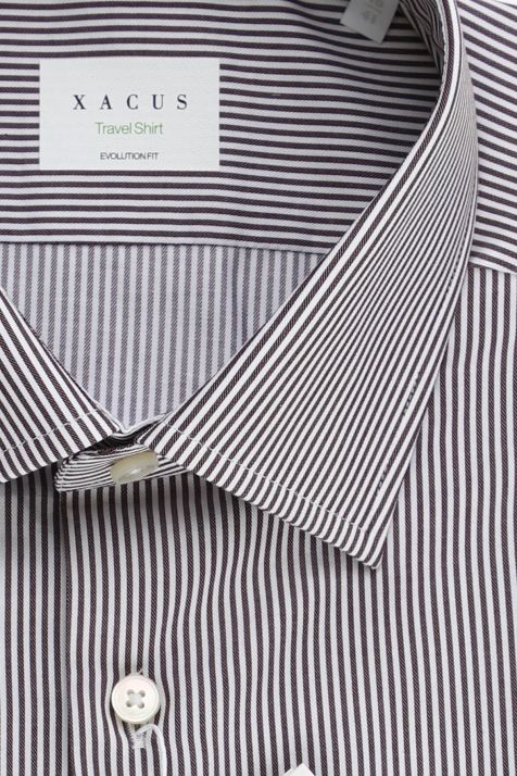 Hemd Herren Xacus Classic Bügelfreie Streifen 100% Baumwolle kragen Französisch Lange Ärmel