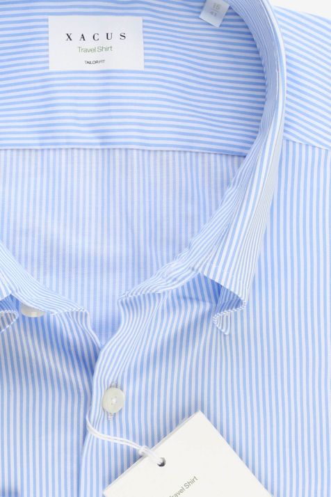 Men's Shirt Xacus Regular Not Iron Stripe 100% cotton collar Button down Long sleeve