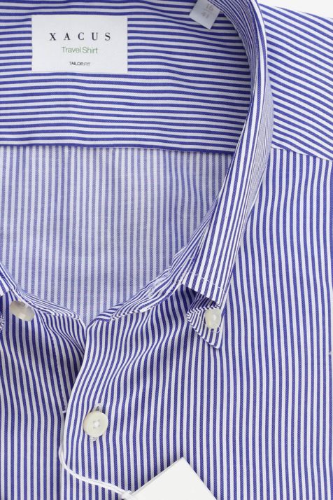 Men's Shirt Xacus Regular Not Iron Stripe 100% cotton collar Button down Long sleeve