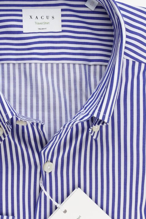 Chemise Homme Xacus Regular Sans Repassage Rayures 100% coton col Boutonné Manche longue