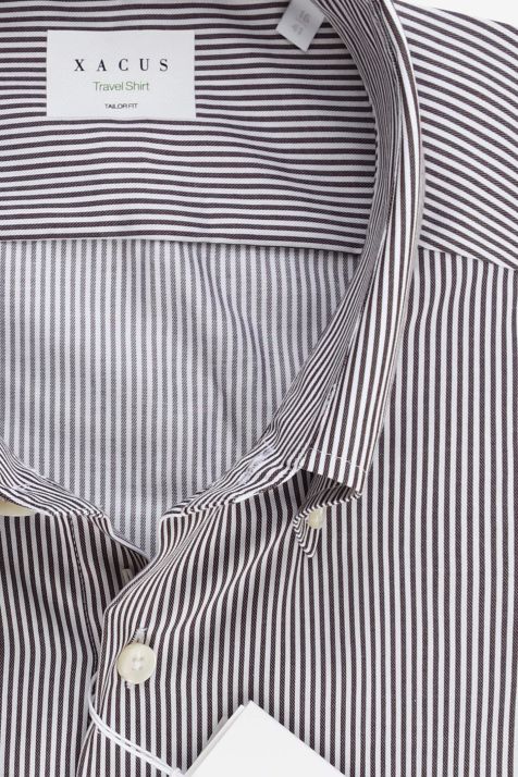 Men's Shirt Xacus Regular Not Iron Stripe 100% cotton collar Button down Long sleeve