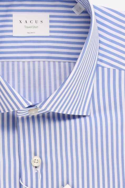 Men's Shirt Xacus Regular Not Iron Stripe 100% cotton collar French Long sleeve