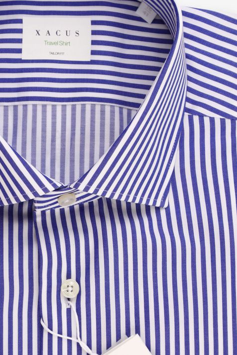 Men's Shirt Xacus Regular Not Iron Stripe 100% cotton collar French Long sleeve