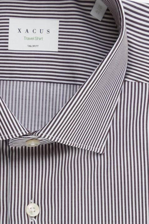 Hemd Herren Xacus Regular Bügelfreie Streifen 100% Baumwolle kragen Französisch Lange Ärmel