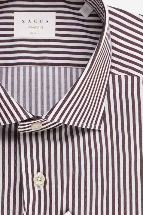 Men's Shirt Xacus Regular Not Iron Stripe 100% cotton collar French Long sleeve