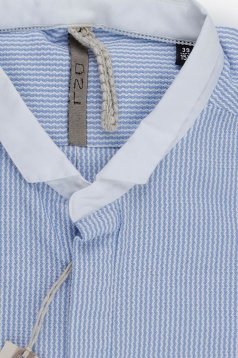 Chemise Homme DNL Regular Rayures 100% coton col Mao Manche longue