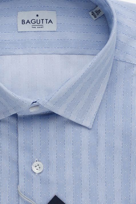 Men's Shirt Bagutta Regular Semi-plain 100% cotton collar Italian Long sleeve