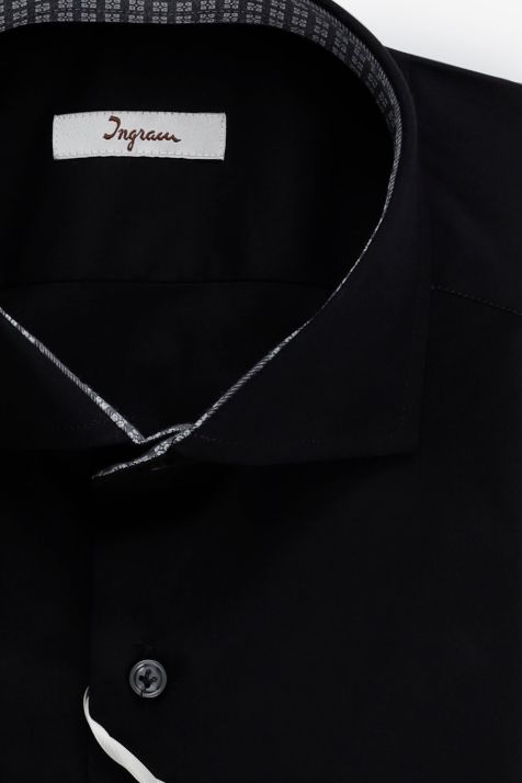 Camisa Hombre Ingram Regular Lisa 97% algodón 3% elastan cuello Francés Manga larga