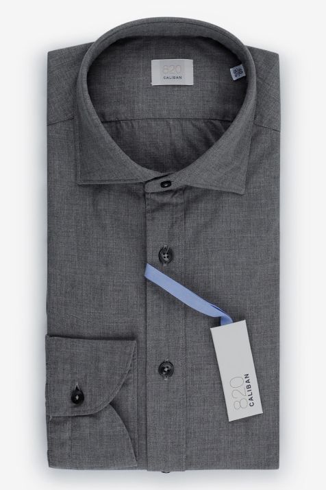 Camisa Hombre Caliban Slim Lisa 100% algodón cuello Francés Manga larga