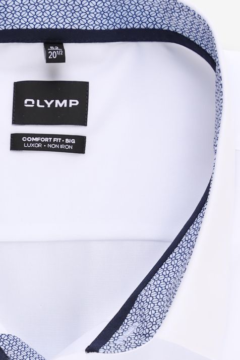 Chemise Homme Olymp Comfort Sans Repassage Uni 100% coton col Italien Manche longue