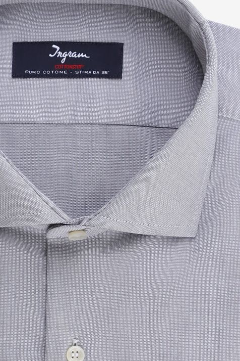Chemise Homme Ingram Slim Sans Repassage Uni 100% coton col Italien Manche longue