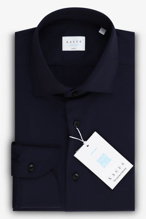Men's Shirt Xacus Regular Plain 74% polyamide 26% ea collar French Long sleeve