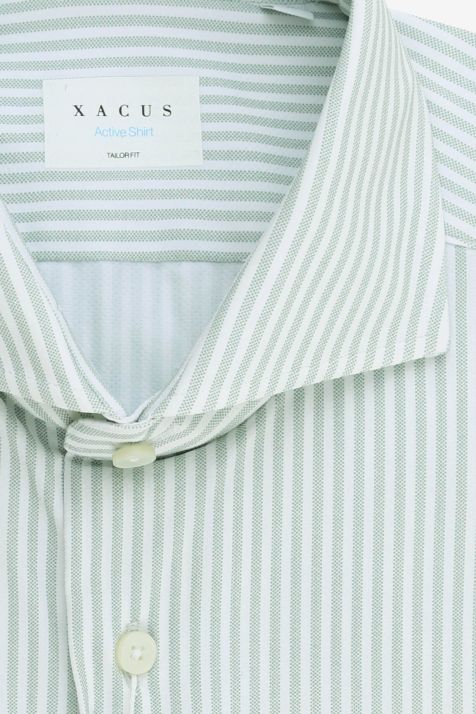 Men's Shirt Xacus Regular Stripe 86%  polyamide 14% elastane collar French Long sleeve