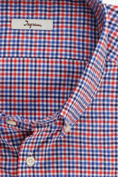 Men's Shirt Ingram Regular Check 100% cotton collar Button down Long sleeve