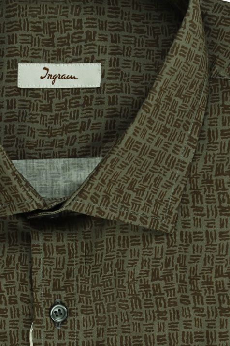 Men's Shirt Ingram Classic Semi-plain 100% cotton collar French Long sleeve