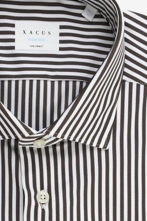 Men's Shirt Xacus Classic Stripe 86% poliammide 14% elastan  collar French Long sleeve