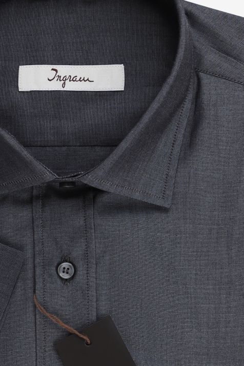 Men's Shirt Ingram Classic Plain 100% cotton collar French Short sleeve