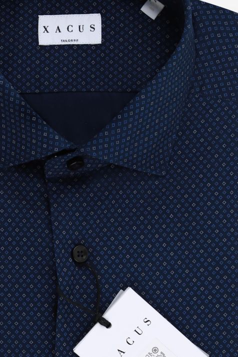 Chemise Homme Xacus Regular Partiellement  100% coton col Italien Manche longue