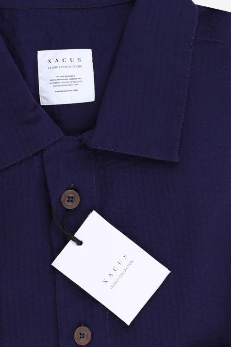 Camisa Hombre Xacus Regular Lisa 100% algodón cuello Italiano Manga larga