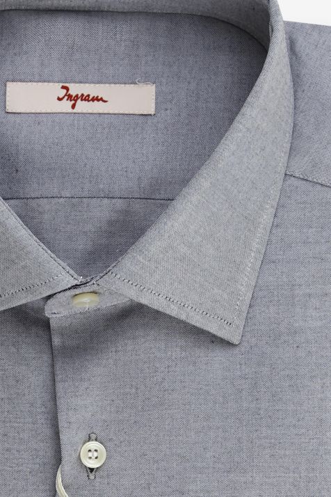 Camisa Hombre Ingram Regular Lisa 100% algodón cuello Francés Manga larga