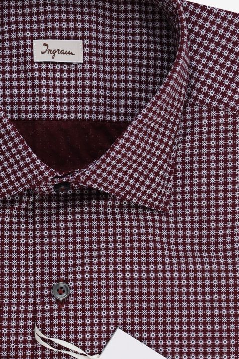 Camisa Hombre Ingram Regular Diseño  100% algodón cuello Francés Manga larga