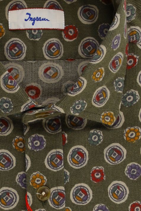 Men's Shirt Ingram Slim Patterned 44% viscose 28% cotton 28% modal collar French Long sleeve