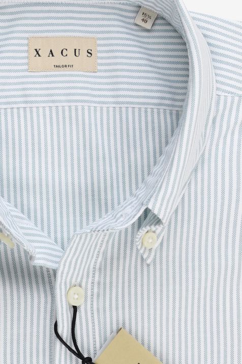 Men's Shirt Xacus Regular Stripe 100% cotton collar Button down Long sleeve