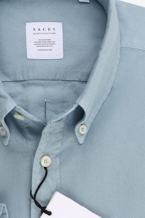 Men's Shirt Xacus Regular Plain 100% cotton collar Button down Long sleeve