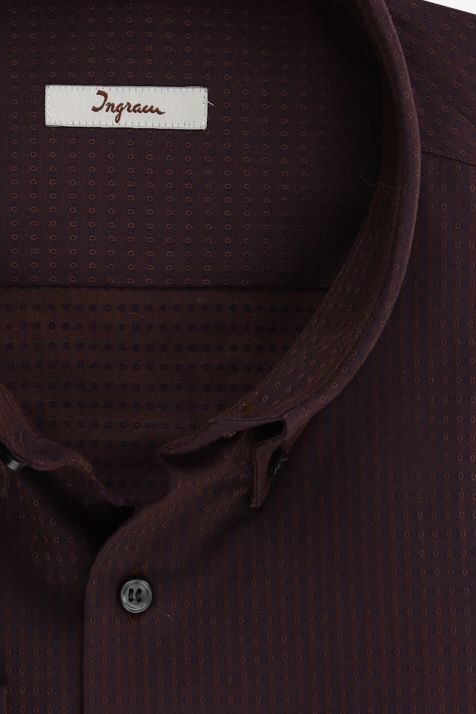 Camisa Hombre Ingram Classic Diseño  100% algodón cuello Abotonado Manga larga