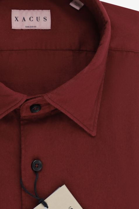Men's Shirt Xacus Regular Plain 100% cotton collar Italian Long sleeve