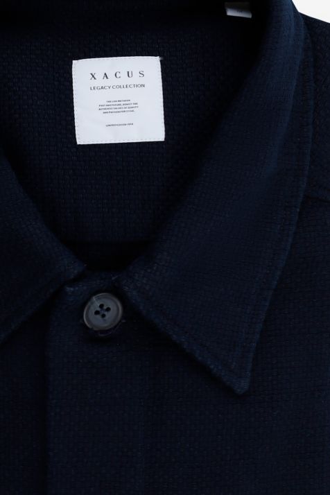 Camisa Hombre Xacus Regular Lisa 100% algodón cuello Italiano Manga larga