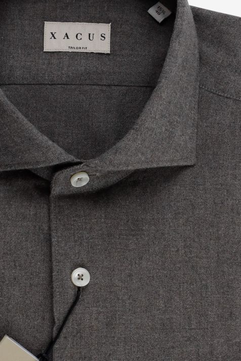 Men's Shirt Xacus Regular Plain 100% cotton collar French Long sleeve