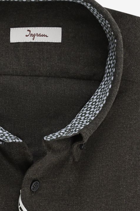 Hemd Herren Ingram Regular Einfarbig 100% Baumwolle kragen Button-Down Lange Ärmel