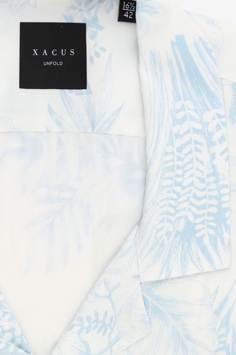 Men's Shirt Xacus Regular Patterned 100% Viscose collar Hawaii Short sleeve