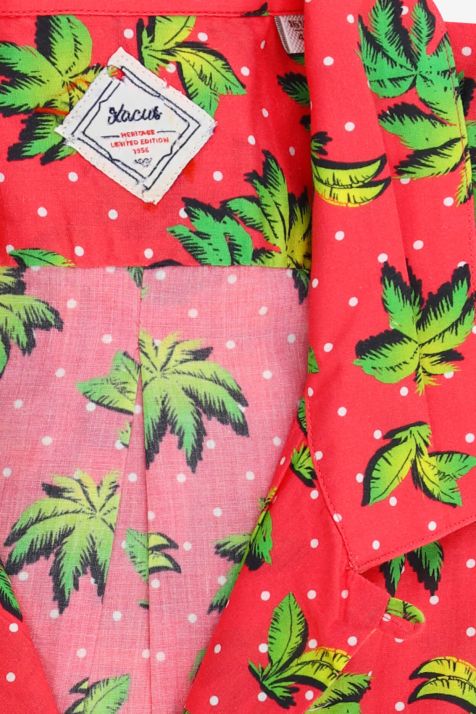 Hemd Herren Xacus Regular Muster 100% Baumwolle kragen Hawaiikragen Kurze Ärmel