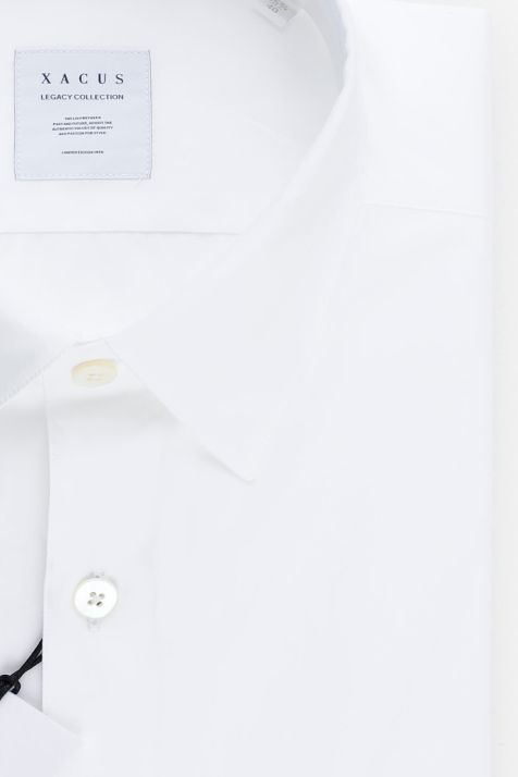 Men's Shirt Xacus Regular Plain 100% cotton collar Italian Long sleeve