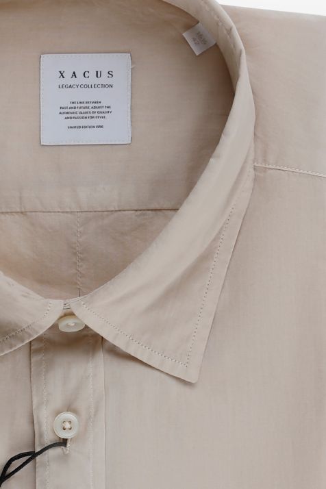 Men's Shirt Xacus Regular Plain 100% cotton collar Italian Short sleeve
