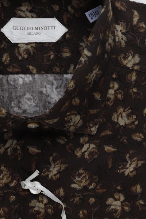 Chemise Homme Guglielminotti Slim Motifs 100% coton col Italien Manche longue