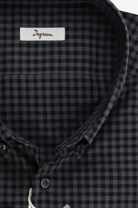 Men's Shirt Ingram Regular Check 100% cotton collar Button down Long sleeve