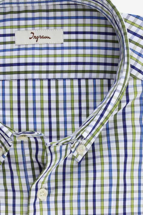 Camisa Hombre Ingram Regular Cuadros 100% algodón cuello Abotonado Manga larga