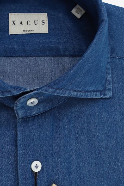 Camisa Hombre Xacus Regular Lisa 65% algodón, 35% lyocell cuello Francés Manga larga