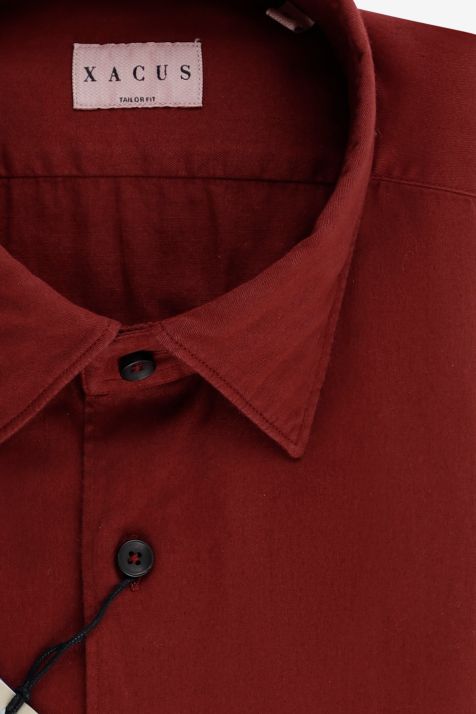 Men's Shirt Xacus Regular Plain 100% cotton collar Italian Long sleeve
