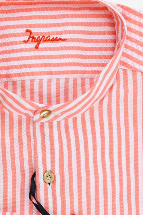 Men's Shirt Ingram Regular Stripe 100% cotton collar Mandarin collar Long sleeve