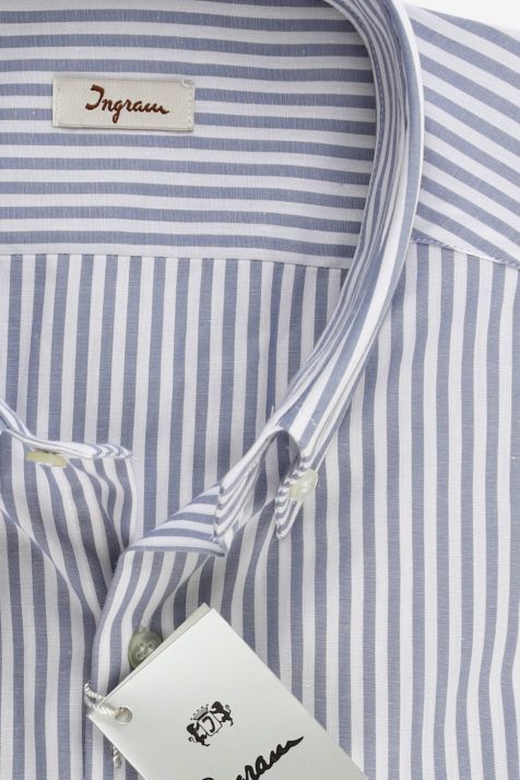 Hemd Herren Ingram Regular Streifen 100% Baumwolle kragen Button-Down Lange Ärmel